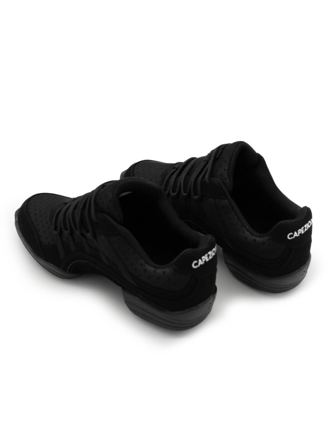 Capezio Rock It Dansneaker® in black, featuring a breathable mesh upper and split-sole design for optimal dance performance.