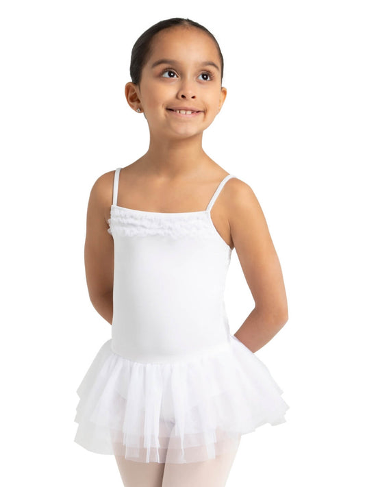 Vestido tutú con canesú de volantes para niñas