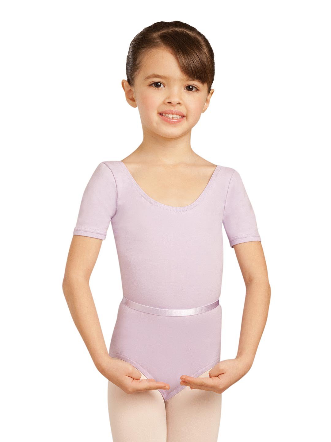 Scoop Neck Short Sleeve Leotard - Girls