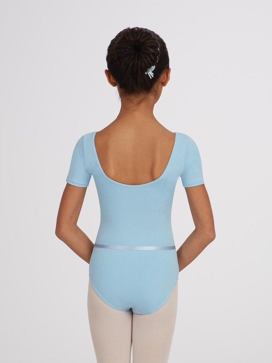 Scoop Neck Short Sleeve Leotard - Girls