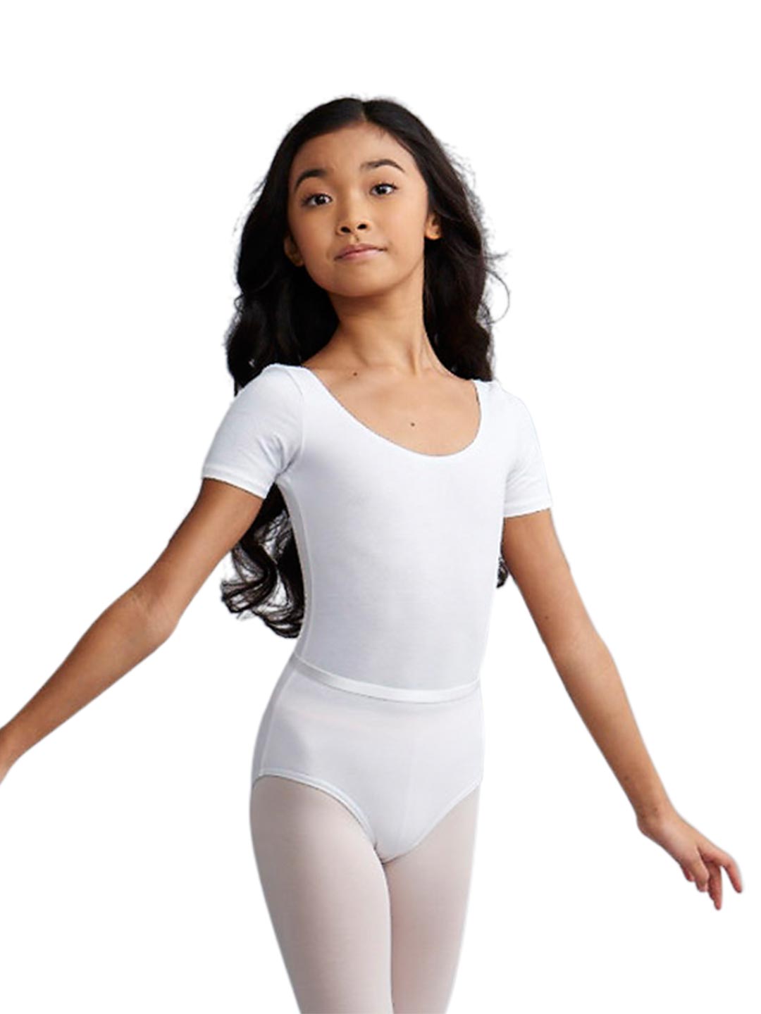Scoop Neck Short Sleeve Leotard - Girls