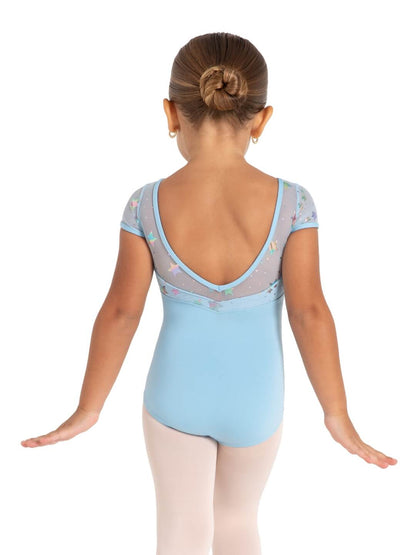 Star Struck Galaxy Short Sleeve Leotard - Girls