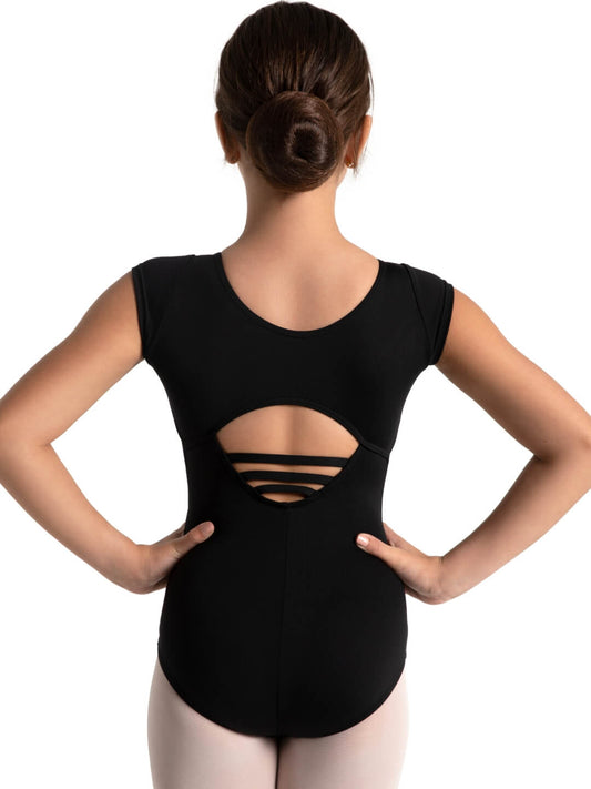 Leotard Studio Collection à col haut et manches courtes pour filles