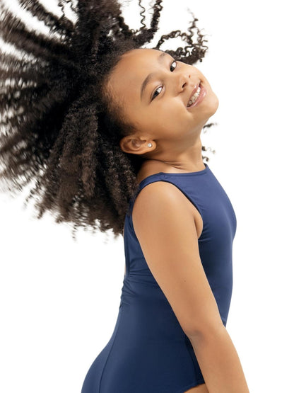 Studio Collection Low V Back Leotard with Pinch Tank for Girls