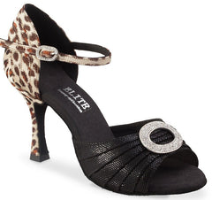 Elegant Elite Cleopatra 061-201 dance shoe with crystal embellishment and stylish print, perfect for Salsa and Tango.