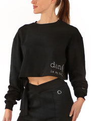 NON-BRUSHED SWEATSHIRT TOP WITH SIDE KNOT OPENING