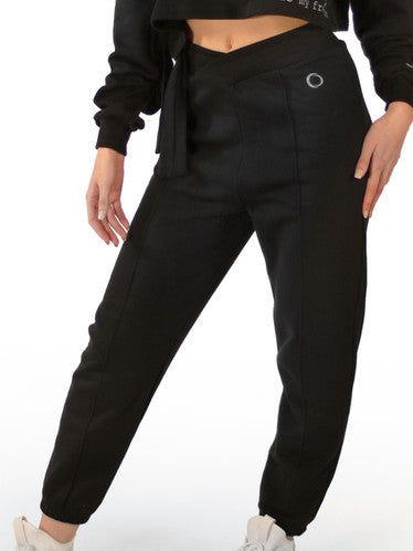 NON-BRUSHED PALAZZO TROUSERS WITH HIGH CROSSED WAIST