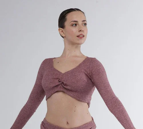 TOP IN MORBIDA E CALDA MAGLIA ELASTICIZZATA CON NODO DECORATIVO - Miss Salsa