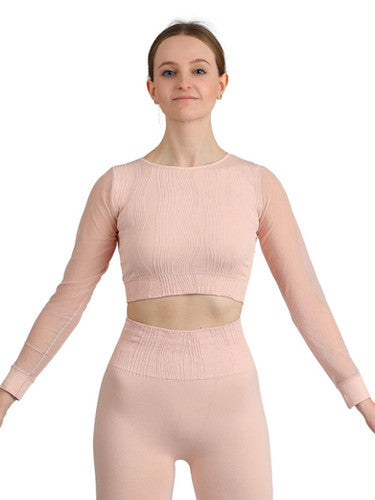SEAMLESS T-SHIRT WITH TULLE