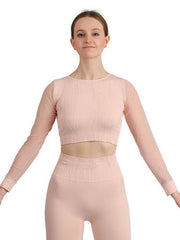 SEAMLESS T-SHIRT WITH TULLE