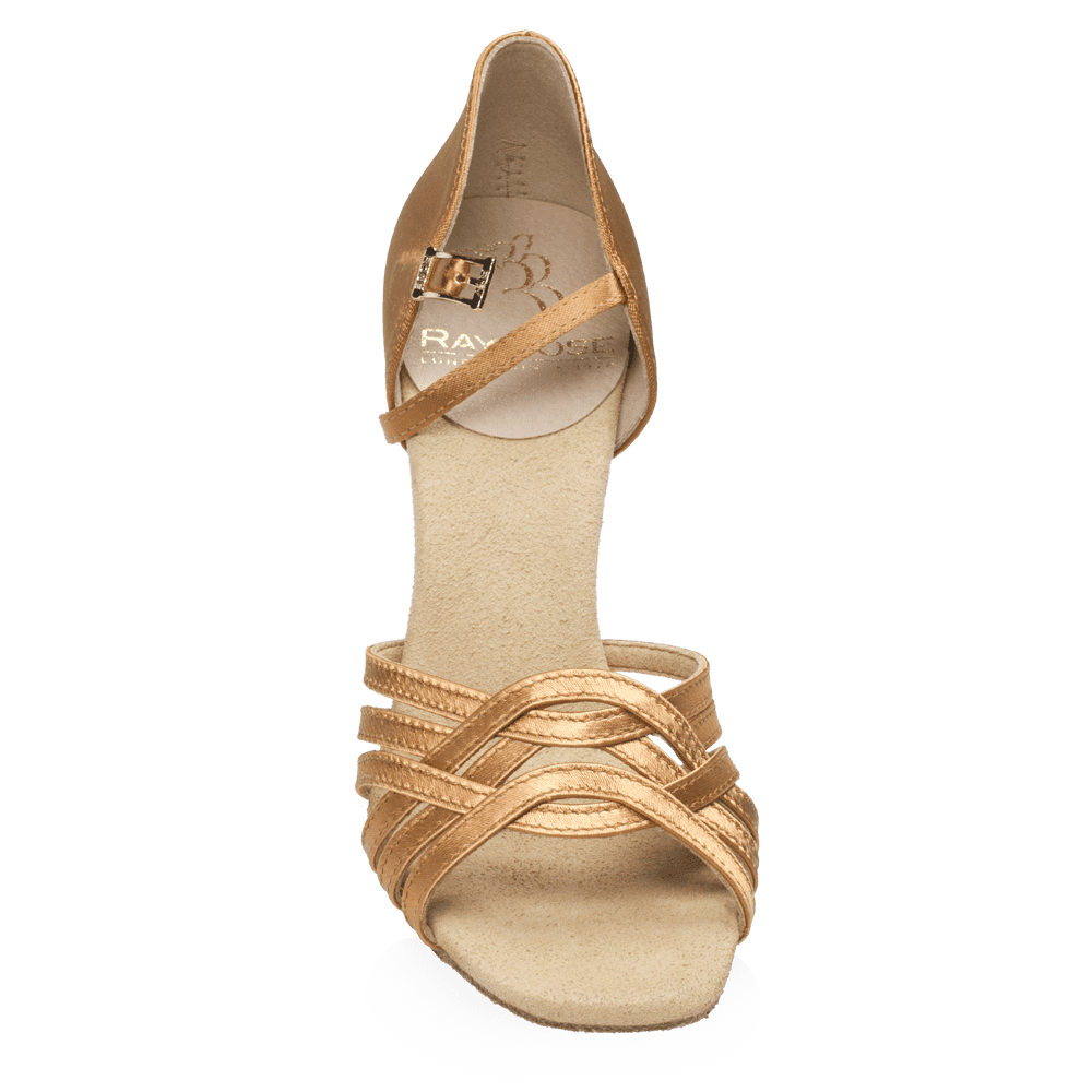 Ray Rose - H845-X Persephone Xtra | Light Tan Satin | Latin Dansschoenen