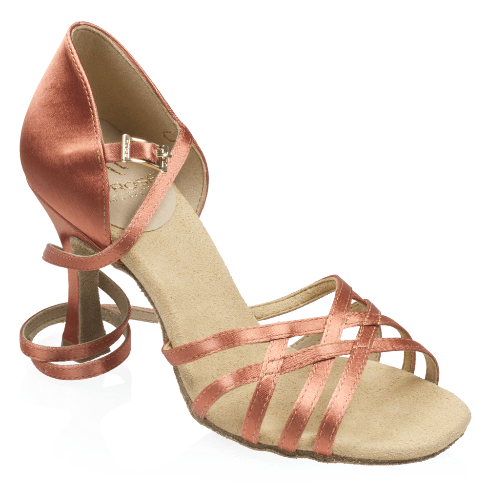 H860-X Kalahari Xtra | Dark Tan Satin | Ladies Latin Dance Shoes