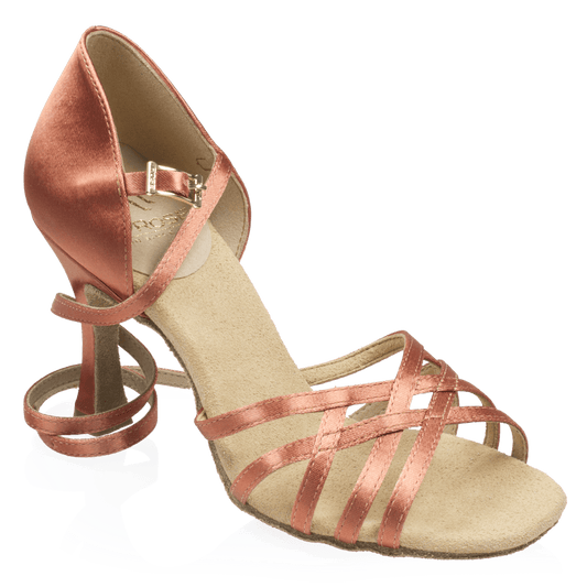 H860-X Kalahari Xtra | Dark Tan Satin | Ladies Latin Dance Shoes