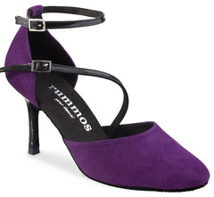 Rummos Mireia 244-035 purple ballet shoes with elegant closed toe and double ankle straps for dance.