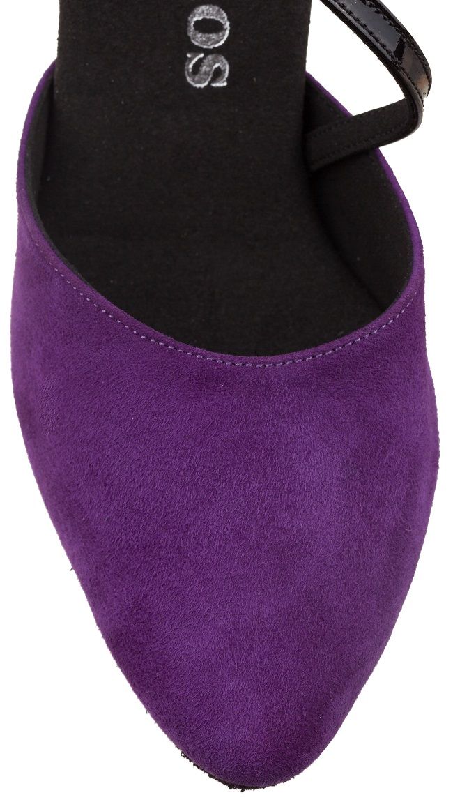 Top view of Rummos Mireia 244-035 purple ballet shoes featuring a closed toe and double straps for support.