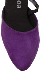 Top view of Rummos Mireia 244-035 purple ballet shoes featuring a closed toe and double straps for support.