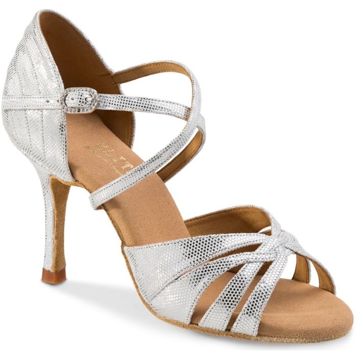 Handcrafted silver 'Wear & Dance' sandals for dancers, featuring super flexible insole and elegant design.