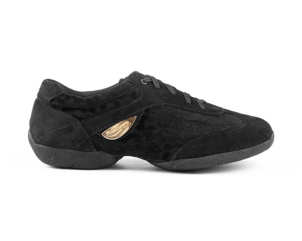 PortDance PD02 Fashion Black Nubuck shoes with stylish black nubuck finish, ideal for dance and casual wear.