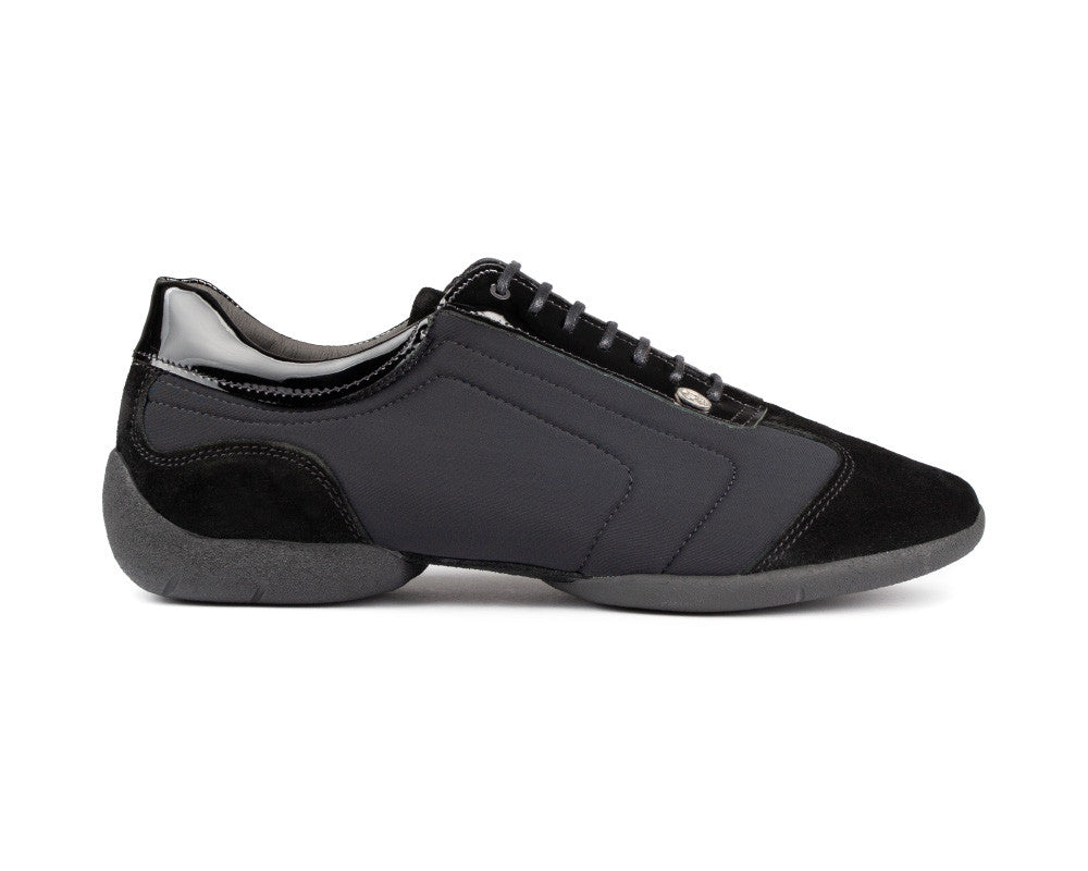 PortDance PD035 Black Sneaker with rubber sole, classic leather finish, lightweight and breathable design. Perfect for dance and casual wear.