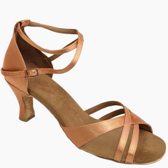 Elegant Rummos R370 047 Latin sandal in bronze, designed for comfort and flexibility in salsa dancing.