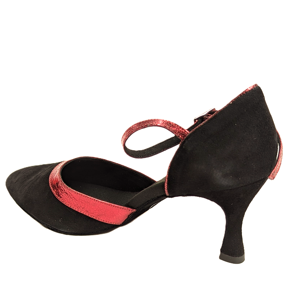 Rummos R407 024-718 elegant black dance shoe with red accents, featuring a comfortable design and stylish look.