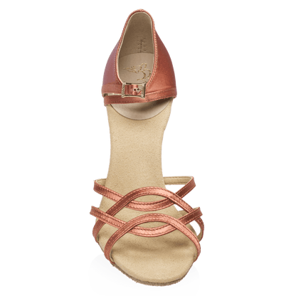 Ray Rose - 840-X Gobi Xtra | Dark Tan Satin | Dames Latin Dansschoenen