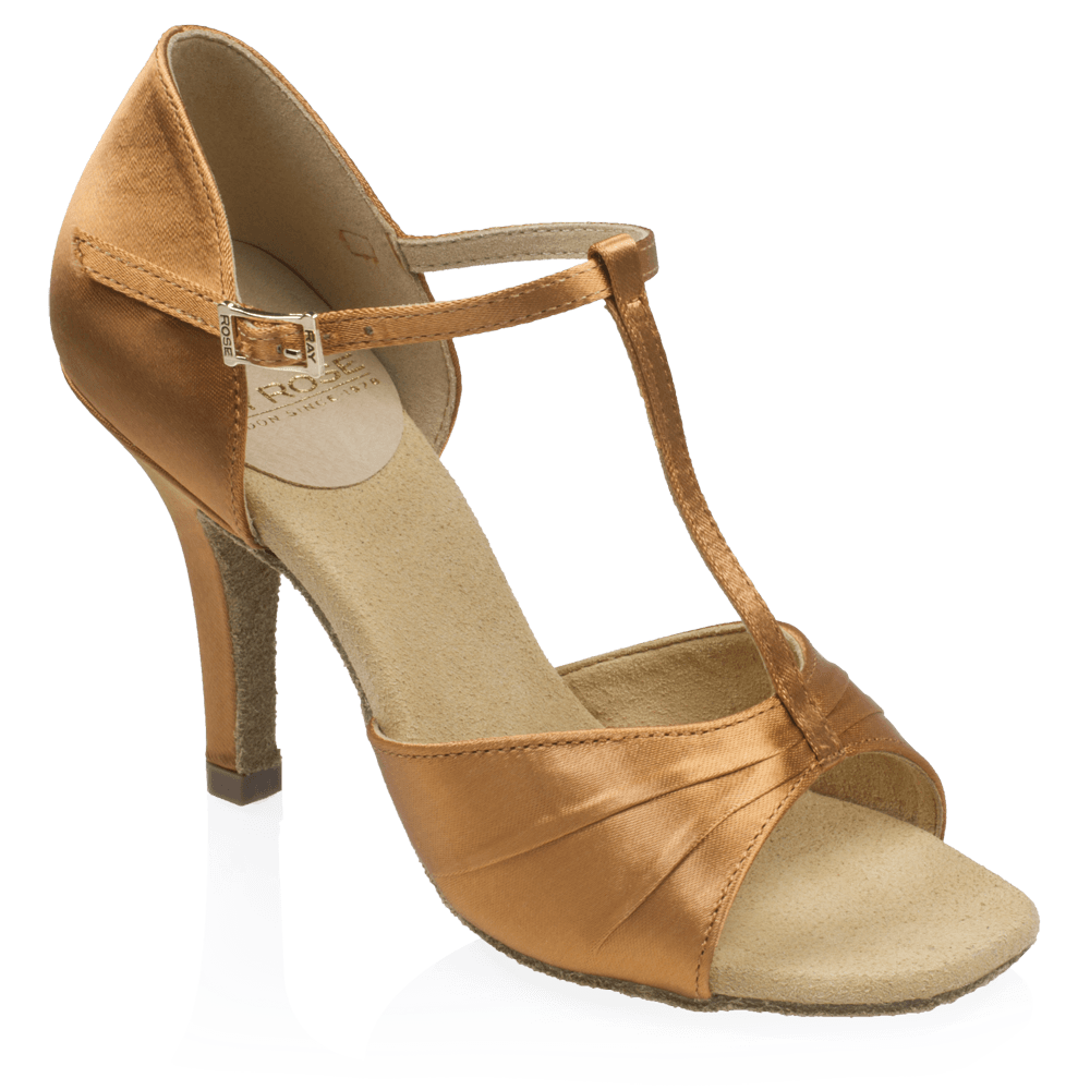 H814-X Frost | Light Tan Satin | Ladies Latin Dance Shoes
