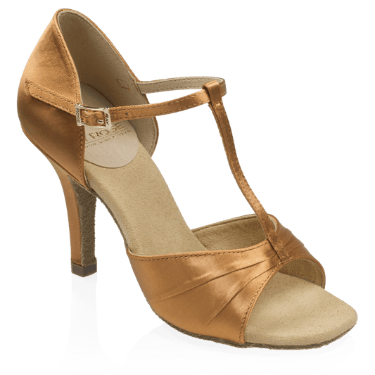 H814-X Frost | Light Tan Satin | Ladies Latin Dance Shoes