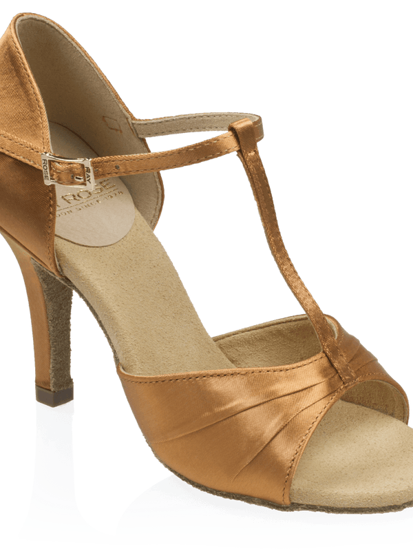 H814-X Frost | Hellbraunes Satin | Damen Latin Tanzschuhe