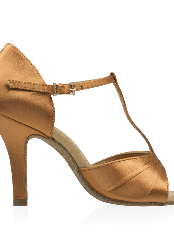 H814-X Frost | Hellbraunes Satin | Damen Latin Tanzschuhe