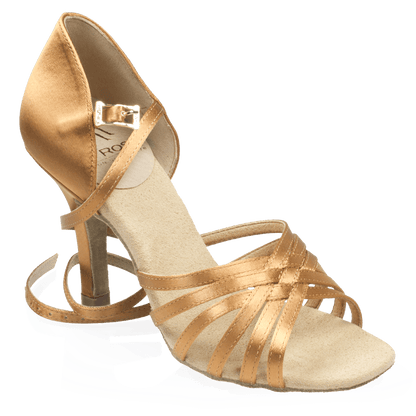 H866-X Dion Xtra | Light Tan Satin | Latin Dance Shoes