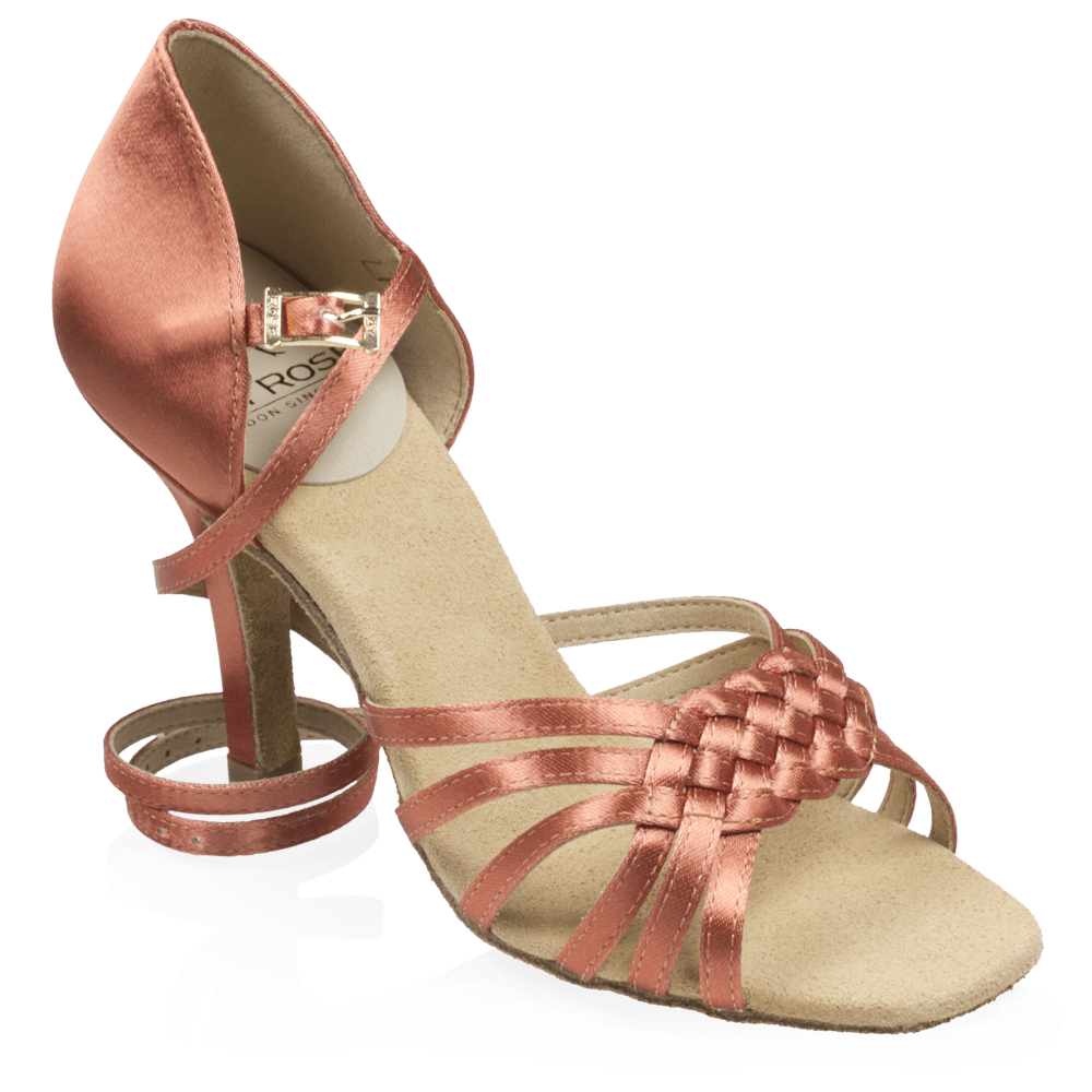 H869-X Moonglow Xtra | Dark Tan Satin | Ladies Latin Dance Shoes