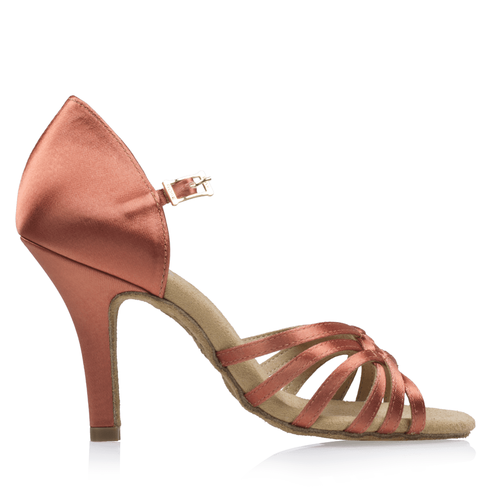 Ray Rose - H869-X Moonglow Xtra | Dark Tan Satin | Dames Latin Dansschoenen