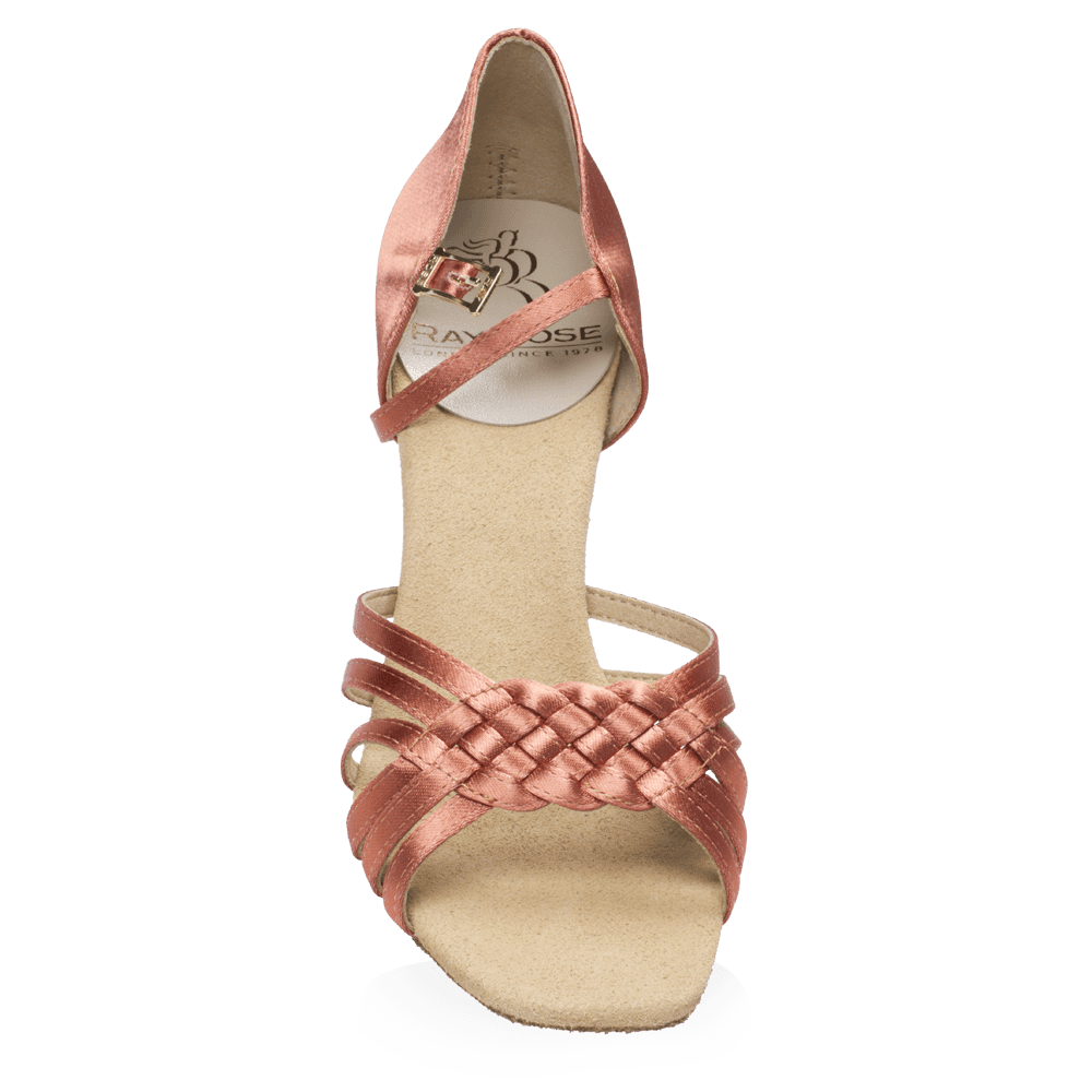 Ray Rose - H869-X Moonglow Xtra | Dark Tan Satin | Dames Latin Dansschoenen