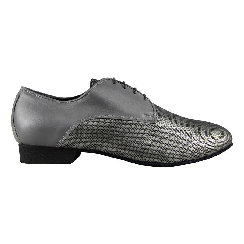 Tangolera 110 Acciaio stylish grey dance shoes with ergonomic fit and durable suede sole for tango and ballroom dancing.