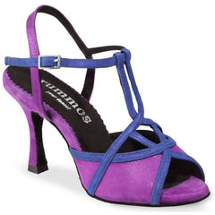 Rummos Tango Cuore 302-306 purple and blue Latin dance shoe, perfect for Salsa and Tango, featuring double cushioning and stability.