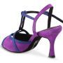 Rummos Tango Cuore 302-306 Latin dance shoe in purple and blue, featuring a stylish design and supportive heel for stability.