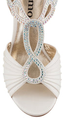 Elegant Elite Ingrid 044 sandals with crystal embellishments, featuring soft satin and a stylish design for comfort and support.