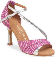 Rummos R304 272-009 Latin sandal in pink and silver with a stylish design and comfortable heel. Handcrafted for optimal support.