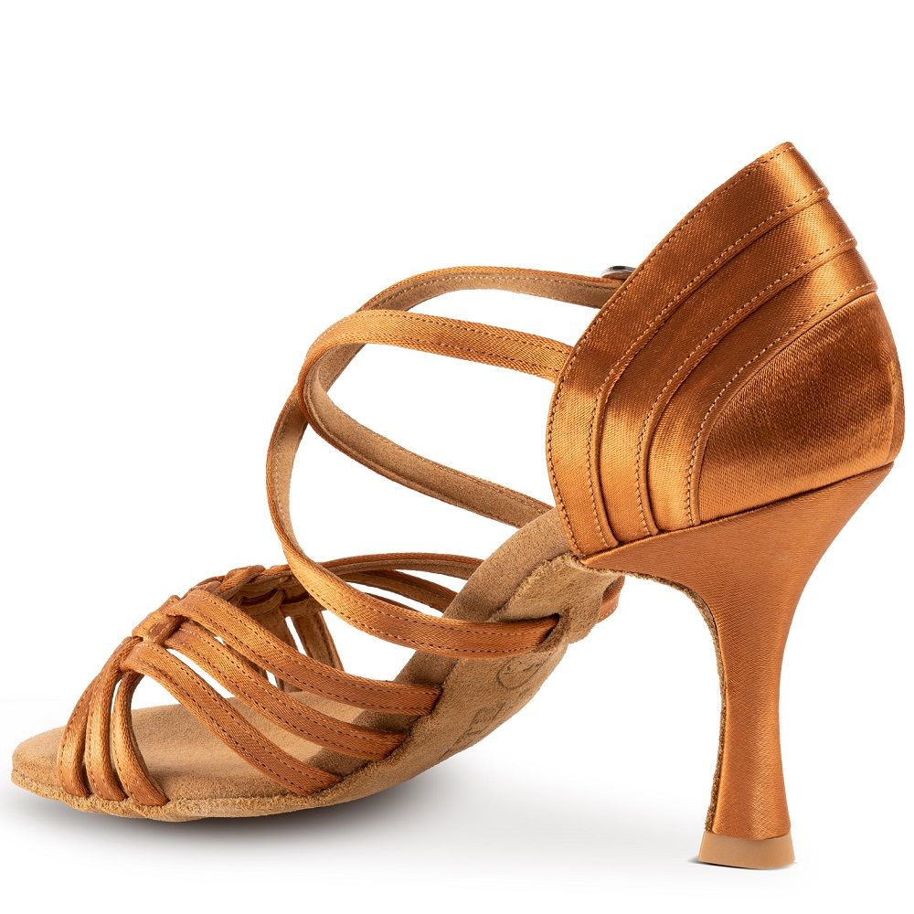 Elite Aphrodite professional dance shoe in bronze, featuring a stylish strap design and comfortable heel.