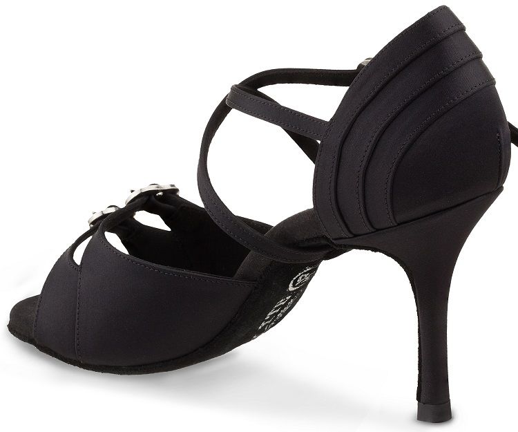 Elite Diana professional dance shoe, black, featuring elegant design, flexible sole, and balanced heel for stability.