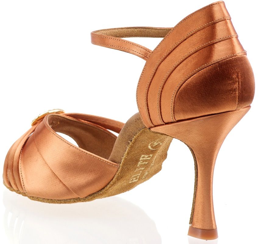 Handcrafted Elite Anna professional dance shoe with elegant satin finish and supportive strap for comfort and performance.