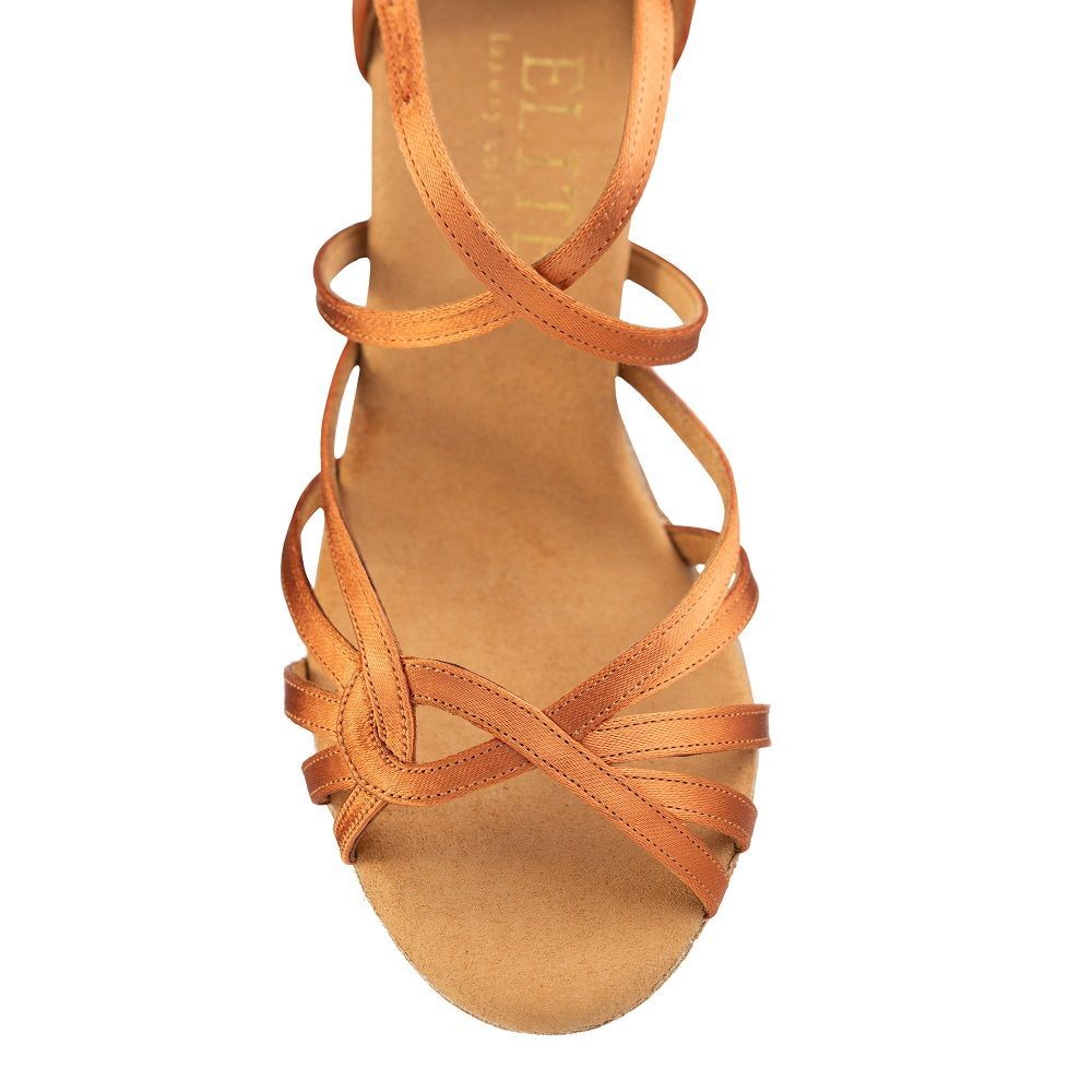 Top view of the Elite Eris sandal showcasing elegant straps and soft satin finish for ultimate comfort.