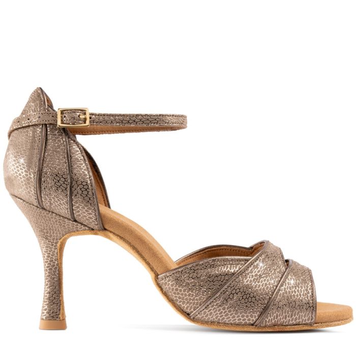 Elegant hand-crafted Latin sandal Rummos Leonor with T-strap design for comfort and stability.