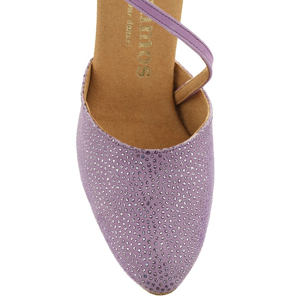 Handgemaakte Rummos Mireia 232 dansschoen in SparkLilac-leer, perfect voor ballroom, tango en salsa.