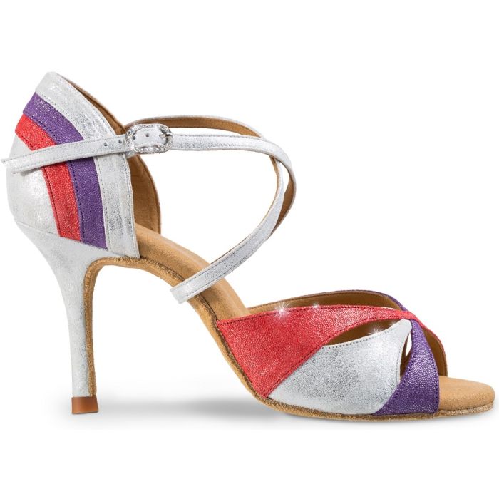 Stylish Elite Paloma 169-152 heel sandal with colorful design perfect for Salsa and Tango dancing.