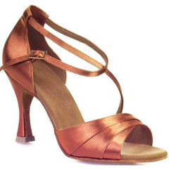 Rummos R304 048 open-toe Latin sandal in luxurious satin, featuring elegant design and superior comfort for dance.