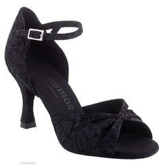 Rummos R385 111 Latin dance shoe in black, featuring soft materials and elegant design, perfect for Salsa and Tango.